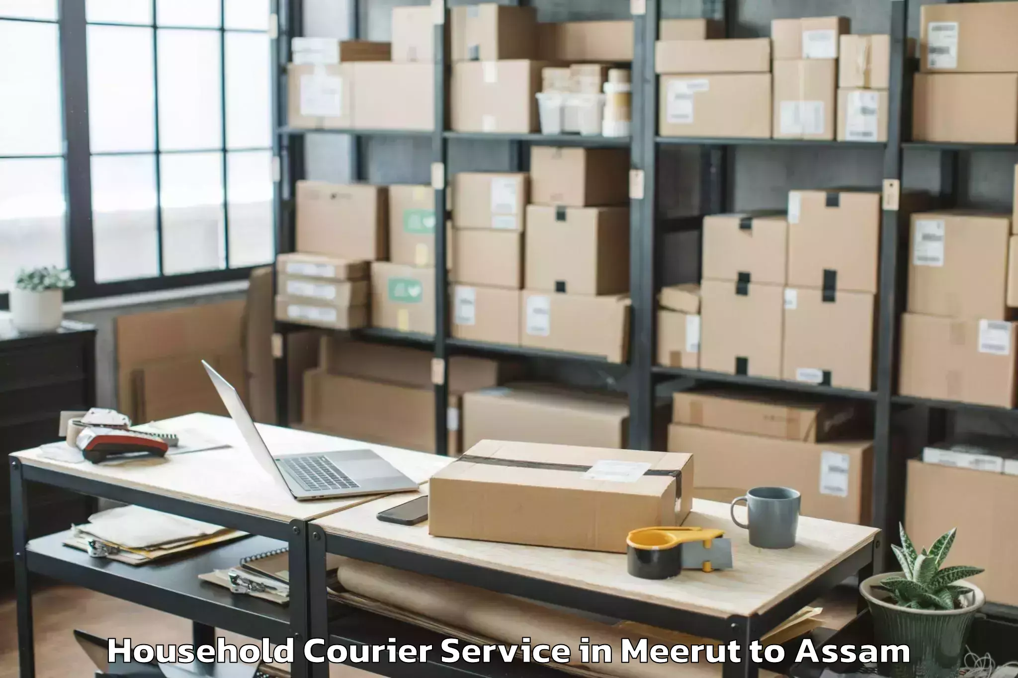 Affordable Meerut to Barpeta Household Courier